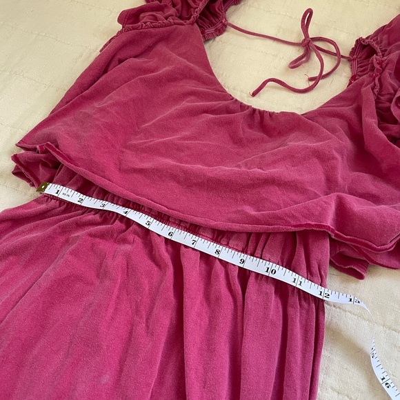 Anthropologie Daily Practice Poppy Ruffled Pink Midi / Maxi Dress • Size: S - Picture 6 of 10